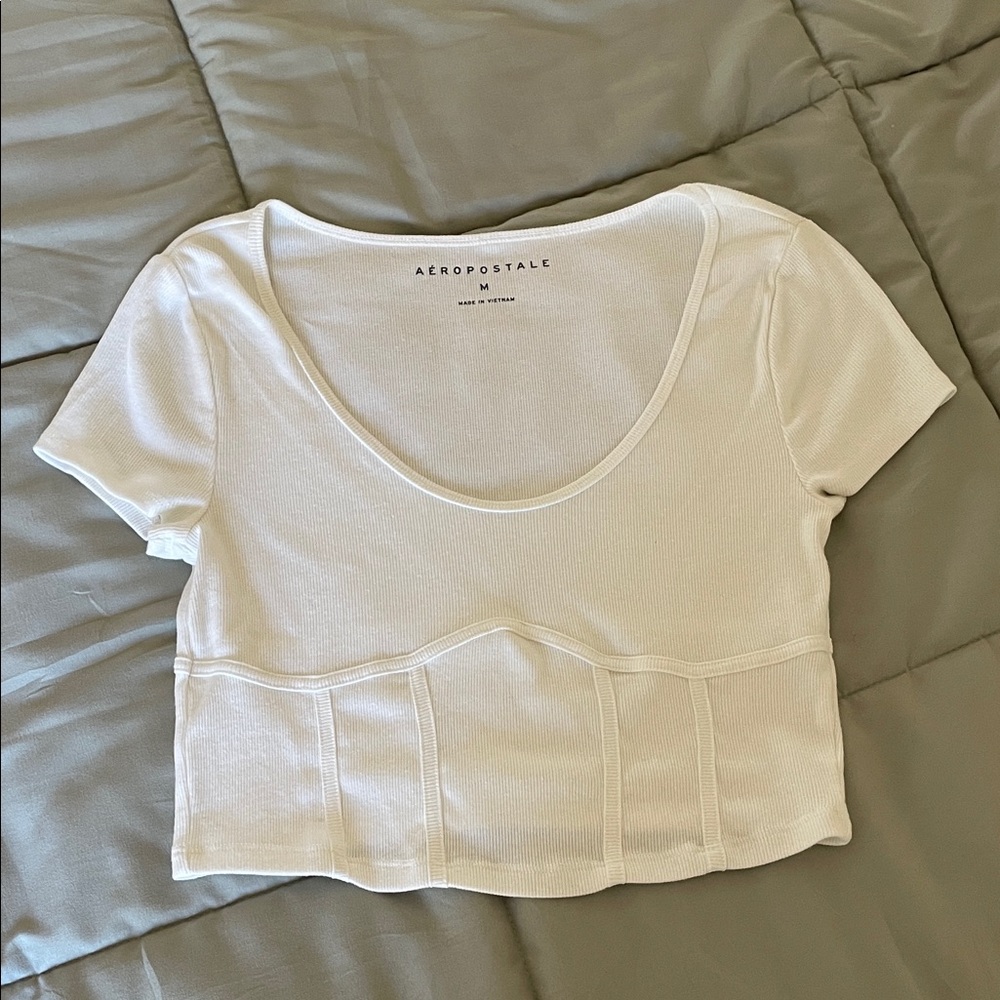 Aeropostale White Cropped Tee